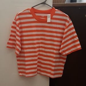 Orange stripped short sleeve